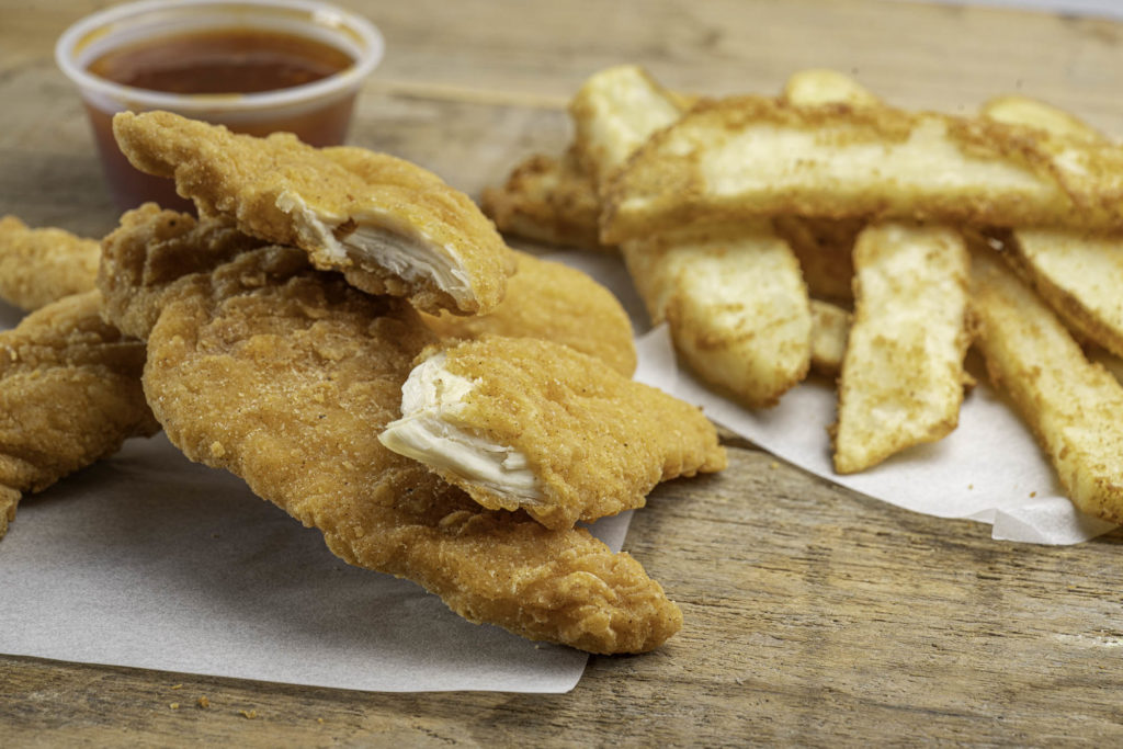 photo of dysart's chicken strips and potato fries