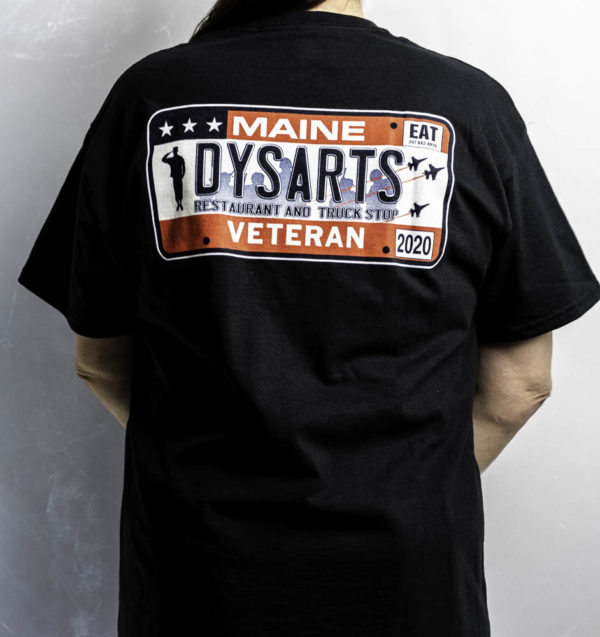 photo of dysart's veteran license plate t-shirt