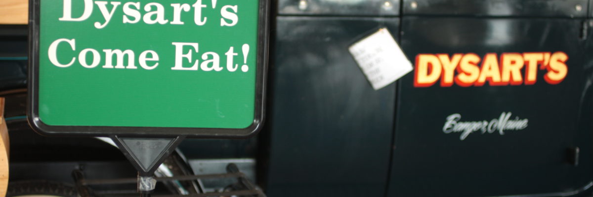 photo of the Dysart's truck and Dysart's Come Eat sign