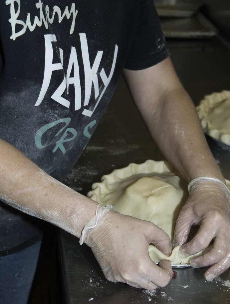 photo of dysart's pie crust being crimped